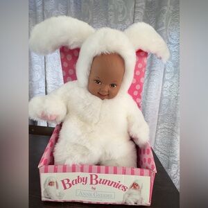 Easter  gifts Baby Bunnies by Anne Geddes Plush Bunny Doll in White